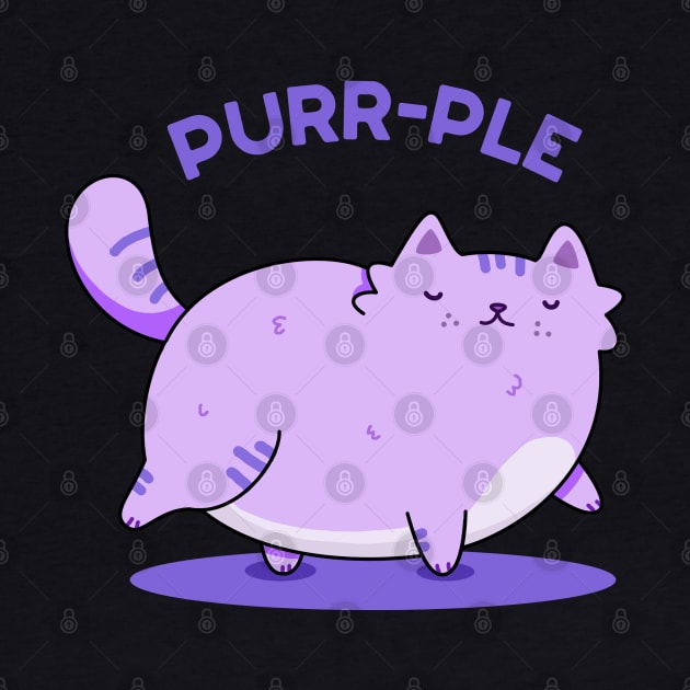 Purrrple Cute Chubby Purple Kitty Cat Pun by punnybone